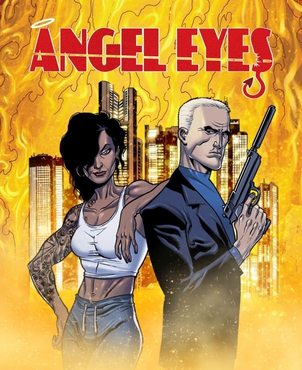 Illustrations from from Angel Eyes, created by Matt McCartney, with Graphic novel artist Andy Lanning